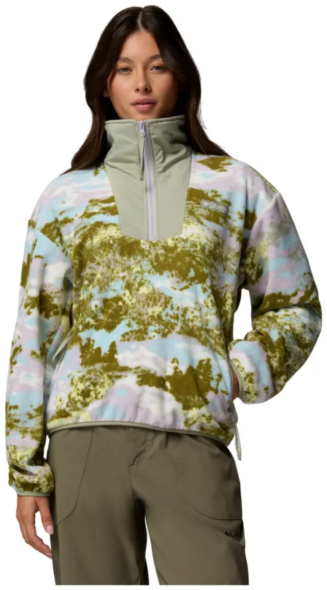 Columbia Sequoia Grove™ Printed Γυναικεία Μπλούζα Fleece Citron Haze/Fieldaze - 2136204-775 - L