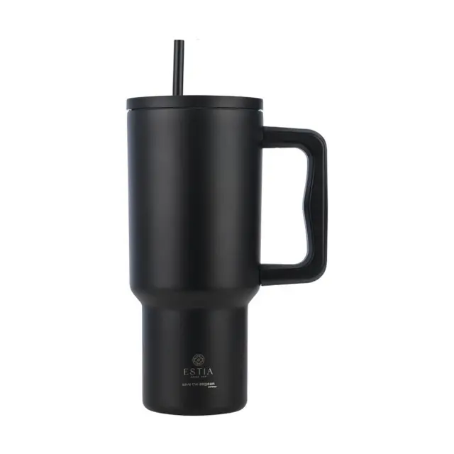 Estia® Straw Handled Tumbler XL StA 900ml Θερμός- Midnight Black (01-32111) 3