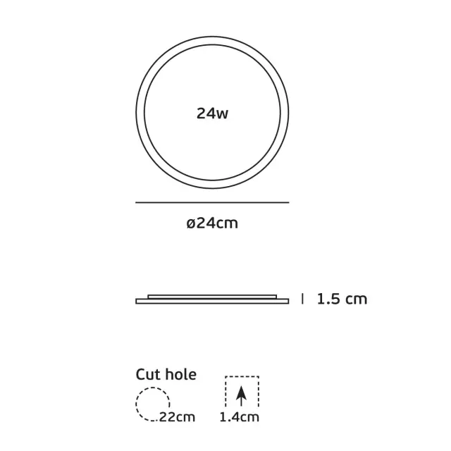 Small round στρογγυλό χωνευτό φωτιστικό led panel 24W 3000K ø24cm λευκό Άσπρο 2