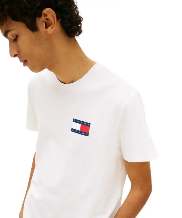 Tommy Hilfiger - Ανδρικό T-shirt Th Essential Flag Tee Regular Fit DM0DM20740-YBH Εκρού 2