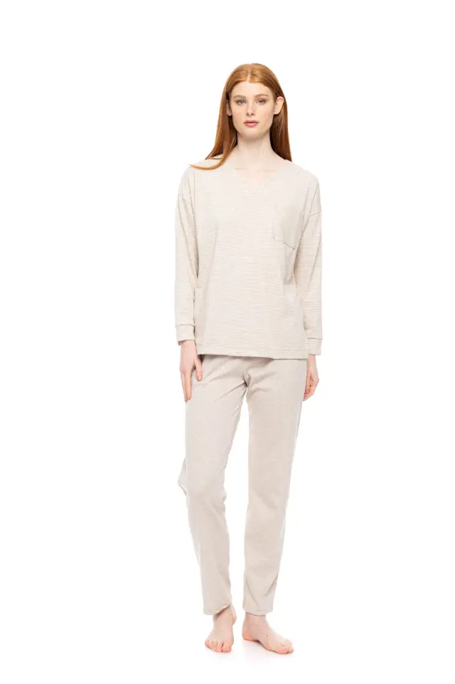W1794 - Type - PYJAMA HAZELNUT STRIPES - L
