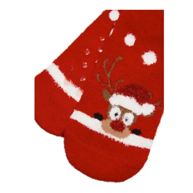 Ysabel Mora Παιδικές Κάλτσες Αντιολισθητικές Xmas Rudolf, Χρώμα Κόκκινο 2