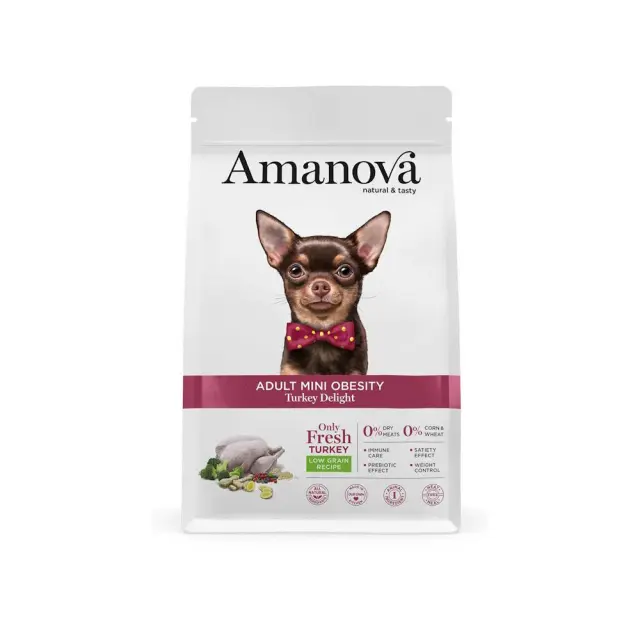 Amanova Adult Mini Obesity Turkey Delight για Μικρόσωμους Υπέρβαρους Σκύλους με Γαλοπούλα 2kg