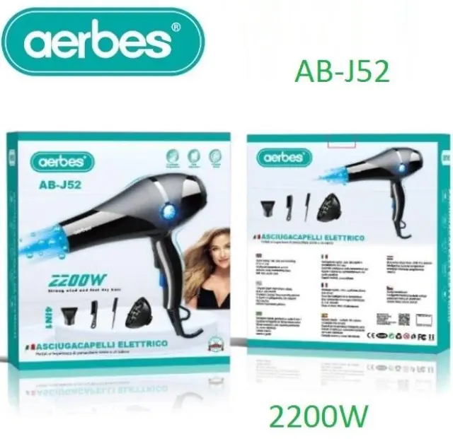 Aerbes Πιστολάκι Μαλλιών 2200W AB-J52 2
