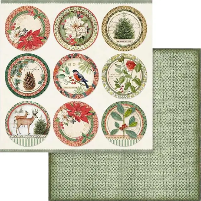 Χαρτί Scrapbooking Stamperia Διπλής Όψης - Βοτανικά Σουβέρ - 31x30cm