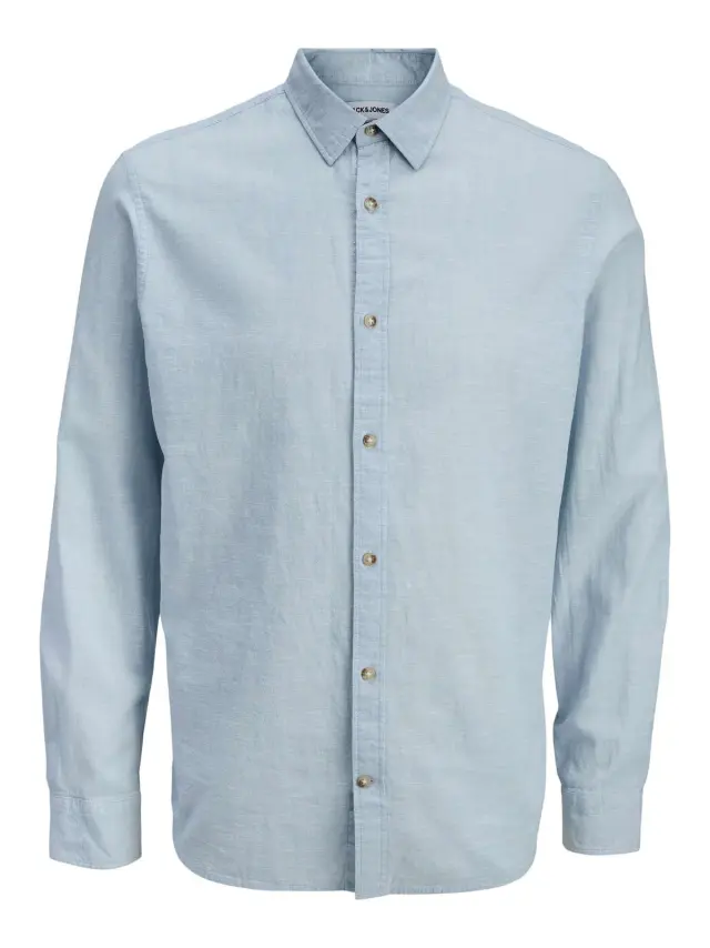 JJESUMMER LINEN BLEND SHIRT L/S SN Celestial Blue