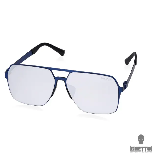 Ghetto Square Fashion Oversized Luxury Men Sunglasses Blue Frame