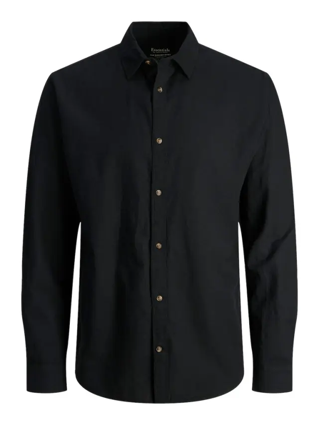 JJESUMMER LINEN BLEND SHIRT LS SN black - S