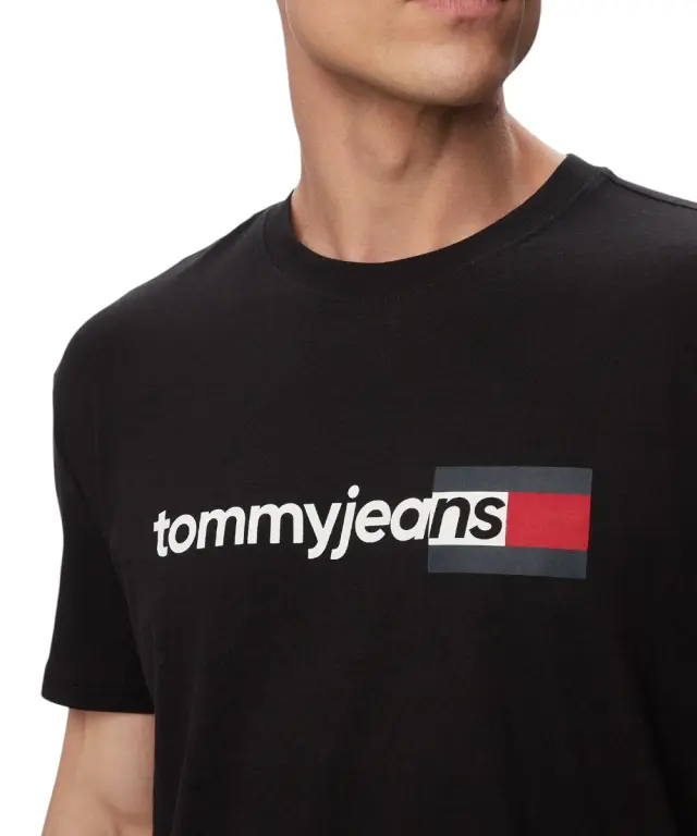 Tommy Hilfiger - Ανδρικό T-shirt Entry Dna Regular Fit DM0DM23406-BDS Μαύρο 3