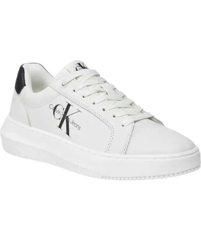 Calvin Klein- Γυναικεία Δερμάτινα Sneakers Chunky Cupsole Low Mg YW0YW01769-01W Λευκό 2