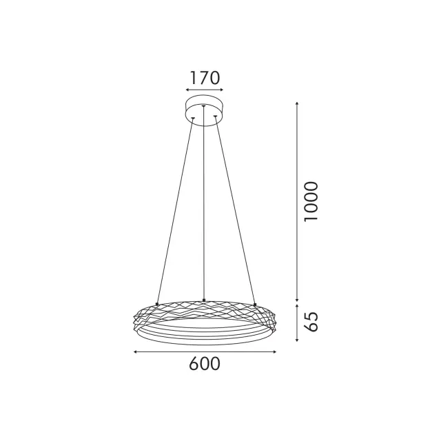 ΚΡΕΜΑΣΤΟ ΦΩΤΙΣΤΙΚΟ ACA HM251456 ΧΡΥΣΟ LED 45W 2700K-3000K-4000K IP20 D60XH120CM / HM251456 3
