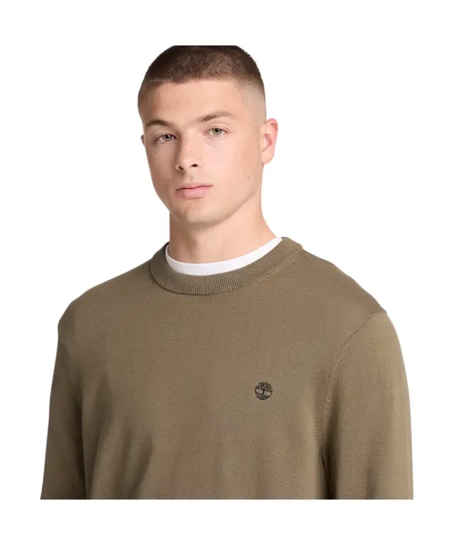 Timberland - Ανδρικό Πλεκτό Πουλόβερ Williams River Cotton Crew Neck TBC0YHAZ-AIE Σκούρο Πράσινο - XL 2
