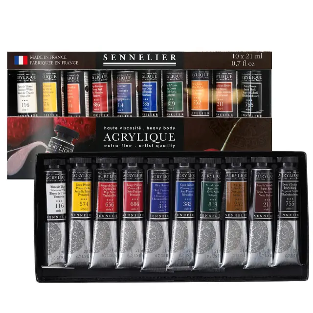 Σετ Ακρυλικά Sennelier Extra Fine Heavy Body 21ml - 10 Χρώματα