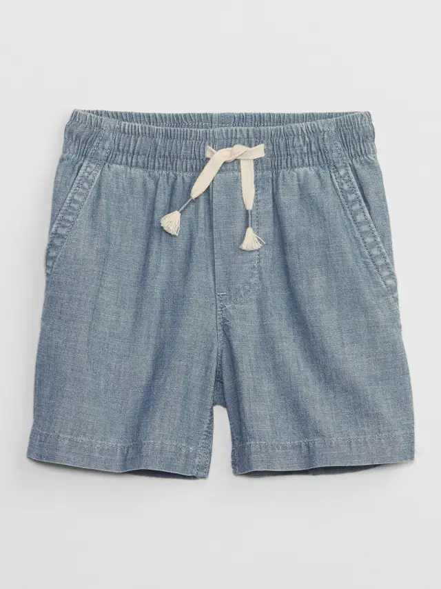 babyGap Poplin Pull-On Σορτς με Washwell chambray - 18-24M
