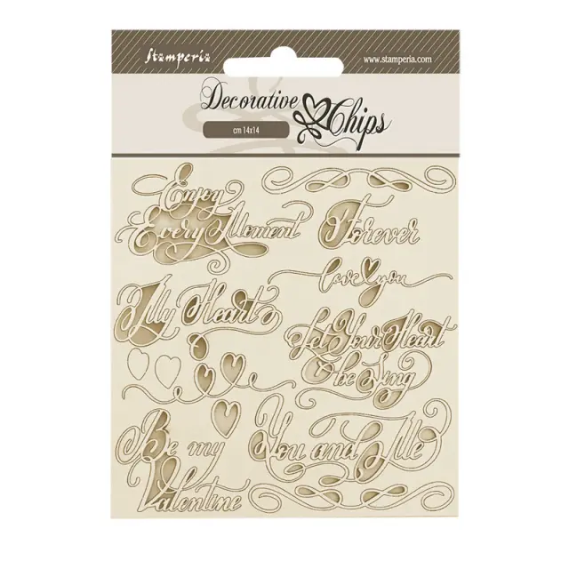 Chipboard Stamperia 14x14cm, Romance Forever, Messages