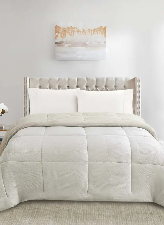 Κουβερτοπάπλωμα ALUVIA CREAM MADI μονό: 160 x 220 εκ.
