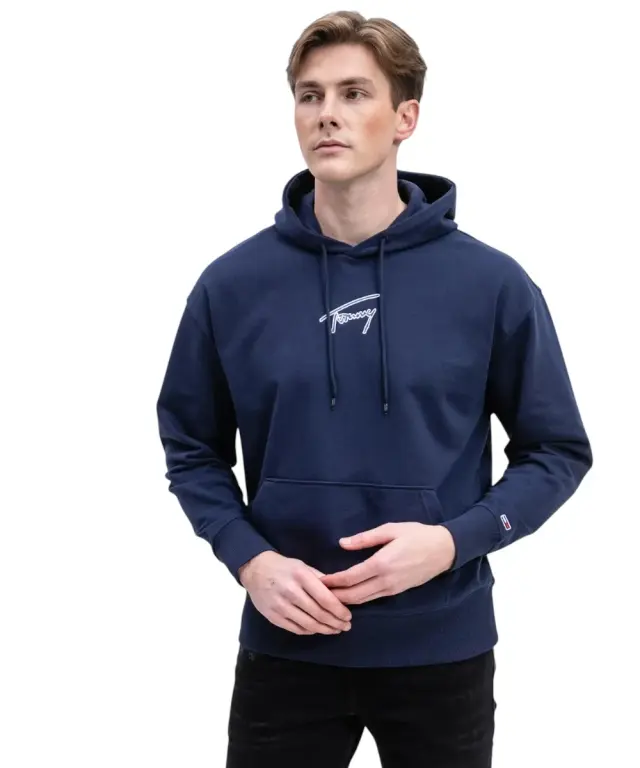 Tommy Hilfiger - Ανδρικό Φούτερ με Κουκούλα και Τσέπες DM0DM15796-C87 Μπλε Ναυτικό - XL