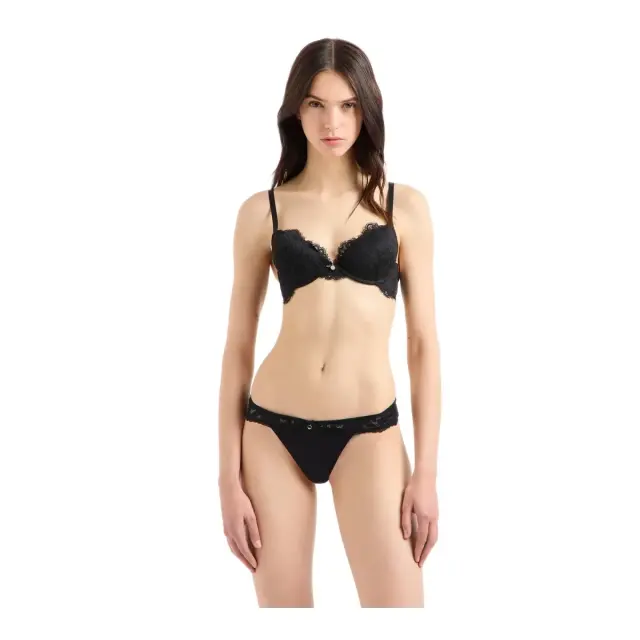 Emporio Armani Γυναικείο Σουτιέν Push-up Bridal ASV Recycled Lace, Χρώμα Μαύρο - 75B 3