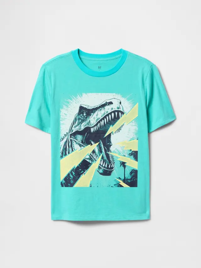 Πράσινη Παιδική Graphic Μπλούζα Water garden green - XL