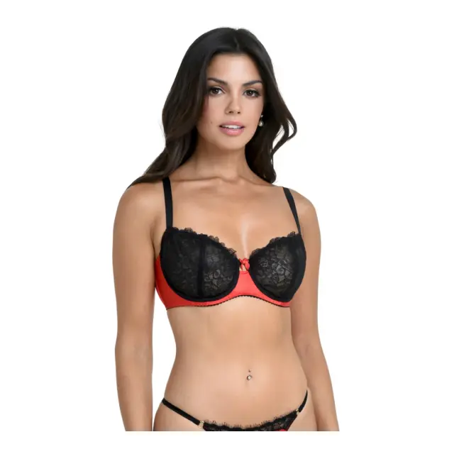 Miss Rosy Γυναικείο Σουτιέν Δαντέλα Moulin Rouge, Χρώμα Κόκκινο