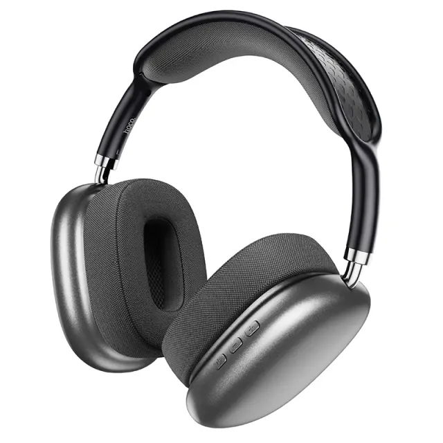 Wireless Ακουστικά Stereo Hoco. ESD15 Cool Shadow V5.3 400mAh 12 'Ωρες Λειτουργίας με υποδοχή Micro SD, Μικρόφωνο και AUX Σκούρο Γκρι