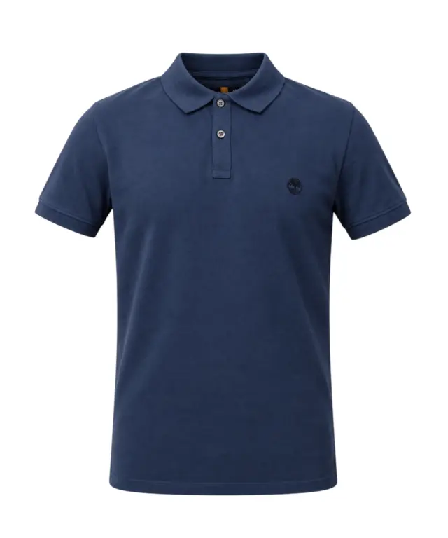 Timberland - Ανδρικό Κοντομάνικο T-shirt Polo Slim Fit Mε Λογότυπο Oyster River TB0A2BS1-288 Μπλε Ρουαγιάλ - S