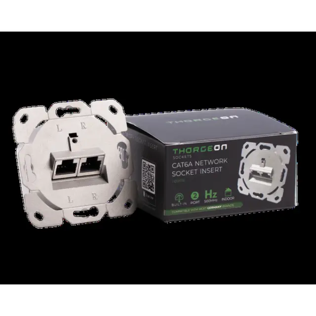 2-port Cat6A Network Socket Insert