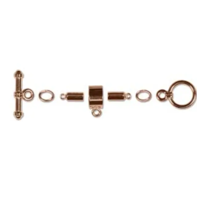 Σετ Ακροδέκτες και Κούμπωμα για Kumihimo - Ø3mm - Barrel - Copper Plated