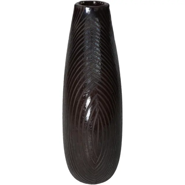Βάζο Μαύρο Γυαλί 23.5x7x21.5cm 2