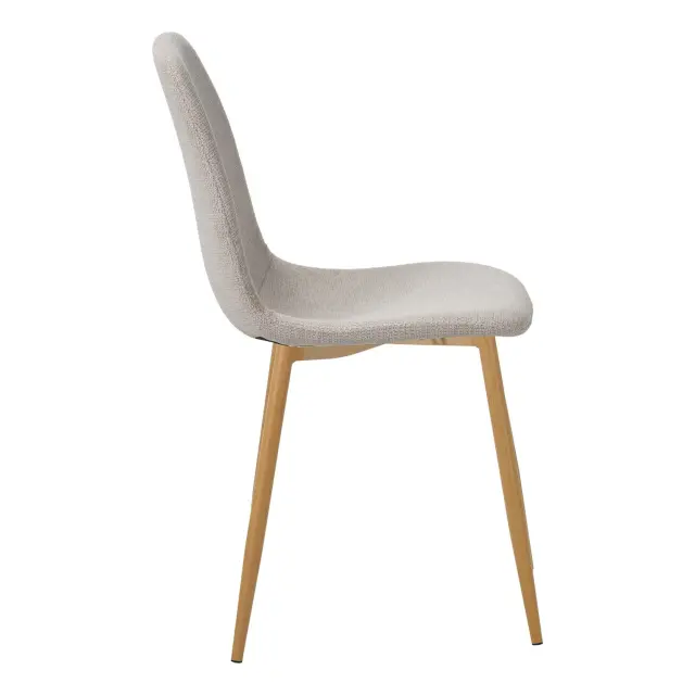 Καρέκλα Clara Unihome Μπεζ/Χρώμα Ξύλου 55x58,5x93εκ (Σετ 4 τεμαχίων) 3