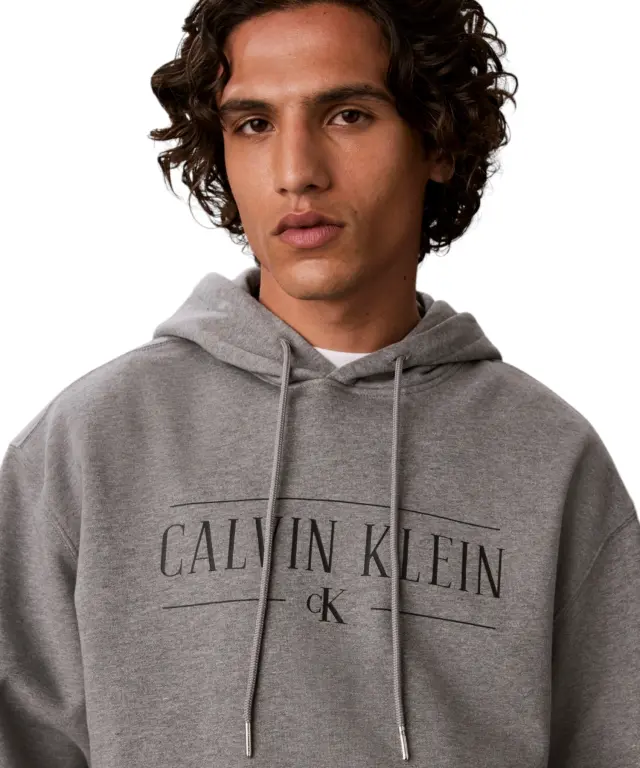 Calvin Klein - Ανδρικό Μακρυμάνικο Φούτερ Varsity Logo Relaxed Fit LV04RH238G-P7E Γκρι 3