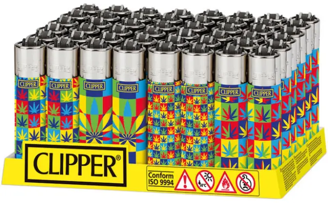 Clipper Αναπτήρας Μεγάλος - Pop Art Leaves 2