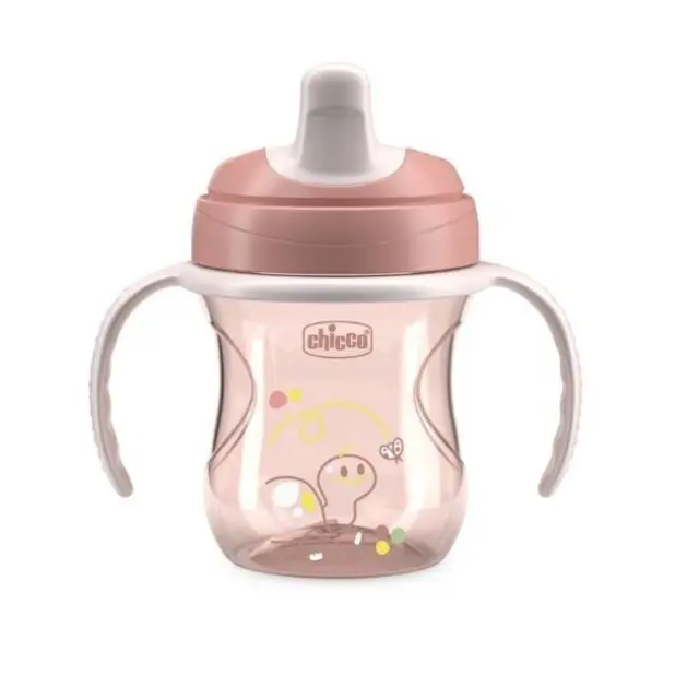 Chicco Εκπαιδευτικό Μπιμπερό Πλαστικό με Λαβές Ροζ 6m+ 200ml
