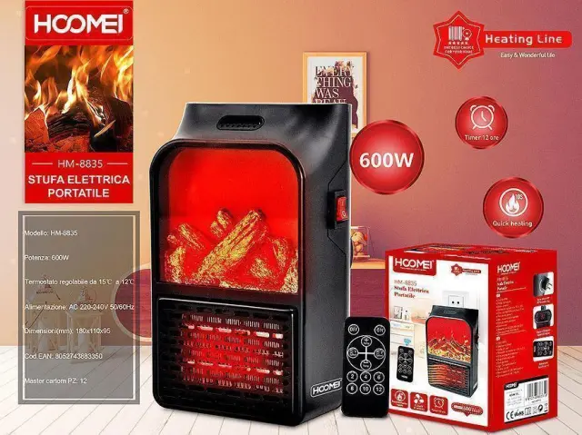 Hoomei Αερόθερμο Τοίχου 600W HM-8835 3