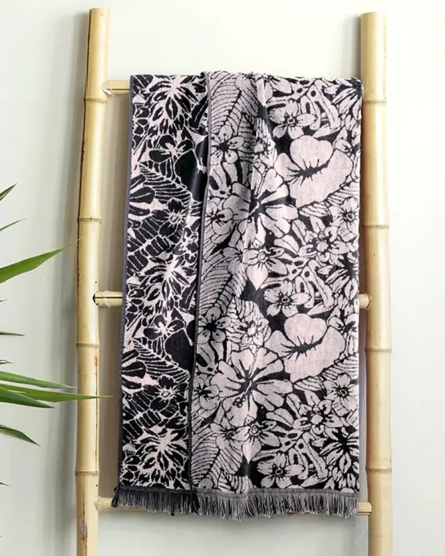 Πετσέτα Θαλάσσης 90x160 420gsm Nima Hawaii Pink-Black 100% βαμβακερό