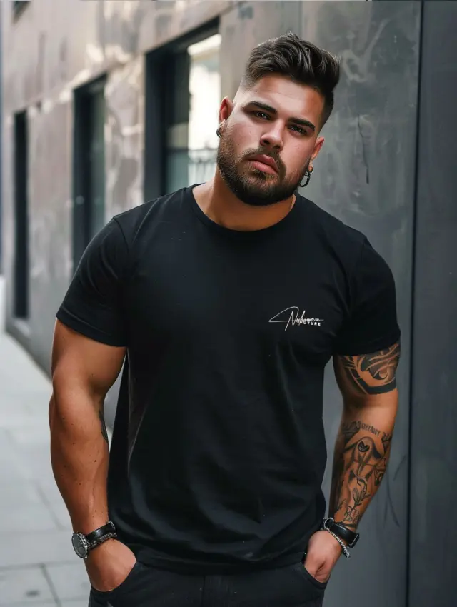 T-shirt Noshame® Signature Μαύρο με τύπωμα - P122410 - 3XL