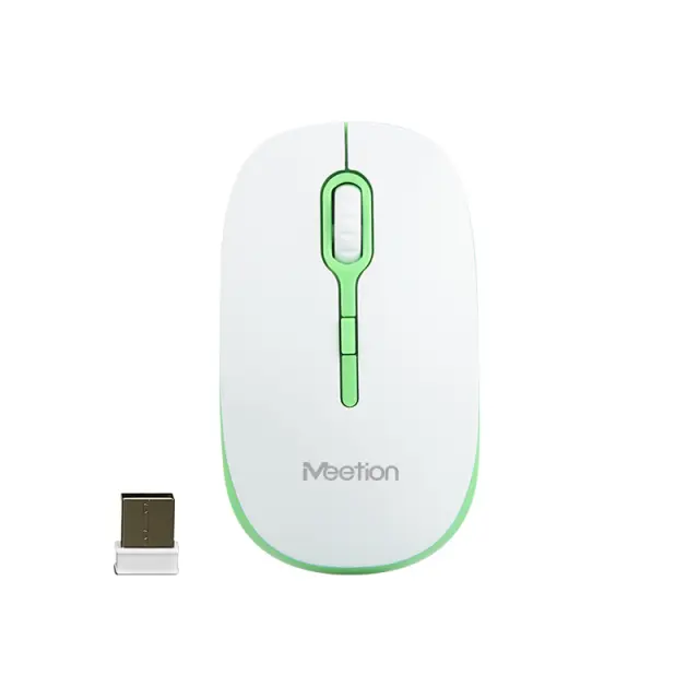 Meetion MT-R547 Ασύρματο Ποντίκι 2.4G Άσπρο & Πράσινο 17.001.0014