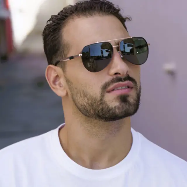 Ghetto Pilot Sunglasses Rose Gold Frame Unisex 2