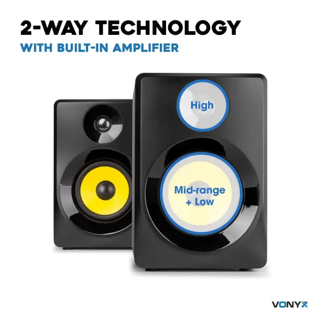 VONYX SMN40B ΖΕΥΓΟΣ ΕΝΕΡΓΩΝ STUDIO MONITORS 4" ΜΑΥΡΟ 2