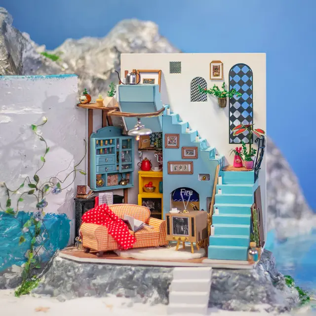 Rolife DIY Miniature House / Κατασκευή 3D Μινιατούρας με Φωτισμό: Joy's Peninsula Living Room 3