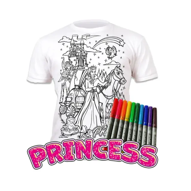 Splat Planet Πλενόμενο t-Shirt Ζωγραφικής με Μαρκαδόρους: Princess 3-4 ετών 2
