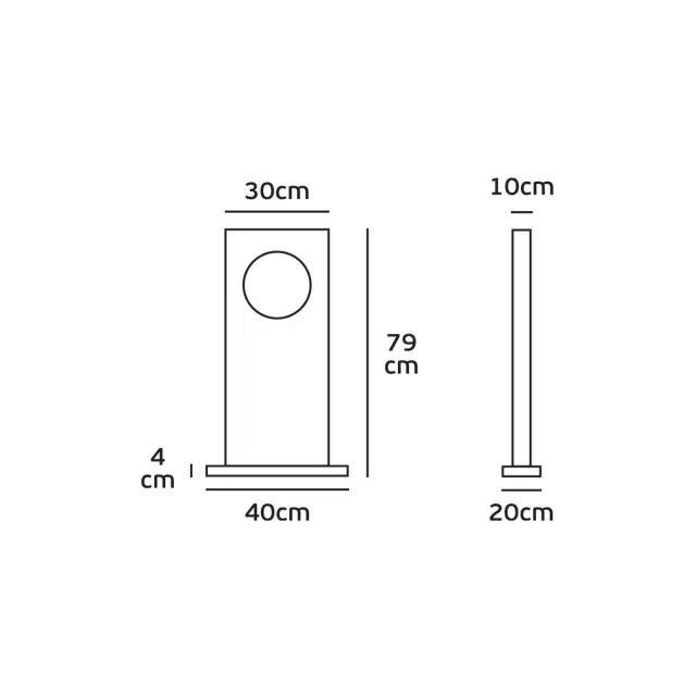 Terra Φωτιστικό Led δαπέδου 8W 3000K 40x20x79cm γκρι IP65 Γκρί 3