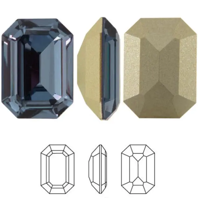 Swarovski 4610 Curved Back Octagon Fancy Stone Montana 14x10mm - 2τεμ