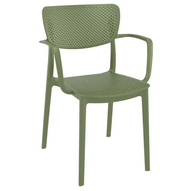 Πολυθρόνα Στοιβαζόμενη LOFT Olive Green PP 54x53x82cm