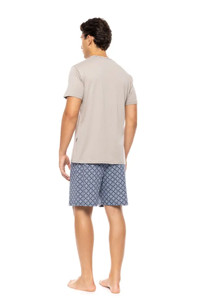 S-M561 - Sand - PYJAMA V NAVY BOTANY - L 3
