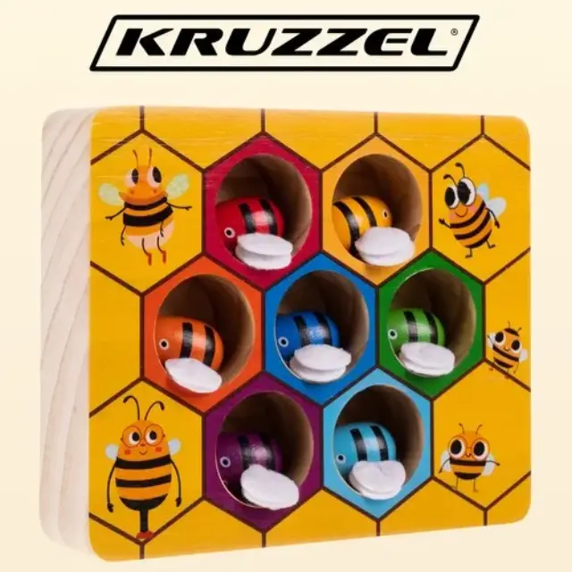Kruzzel Ξύλινο Παιχνίδι Honeycomb Πιάσε την Μέλισσα 3