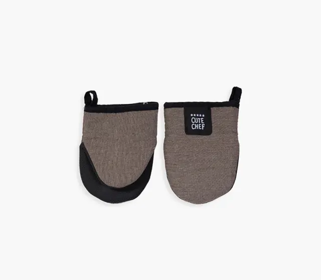 Nef-Nef Homeware Γάντι Κουζίνας Σετ 2 τεμ. Lorin 15x17 Καφέ