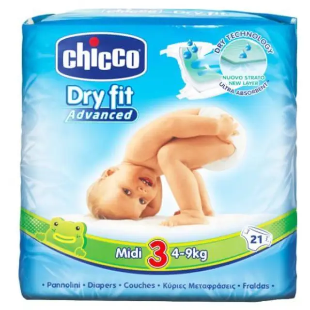 Chicco Πάνες Dry Fit Ν3 Midi (4-9kg) 21 τεμ