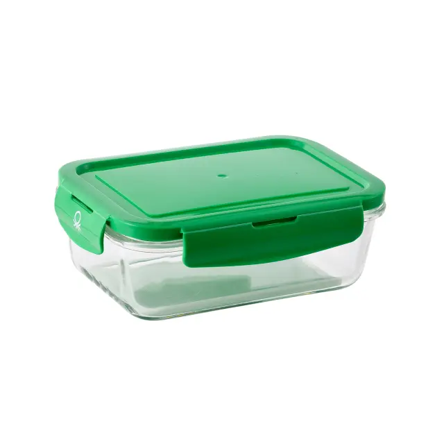 Benetton Rainbow Γυάλινο Δοχείο Τροφίμων με Καπάκι για Αεροστεγή Αποθήκευση 840ml Green