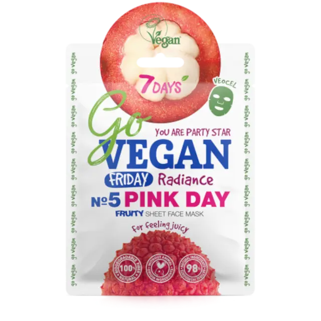 7DAYS GoVegan Friday Sheet Mask Pink Day 25g